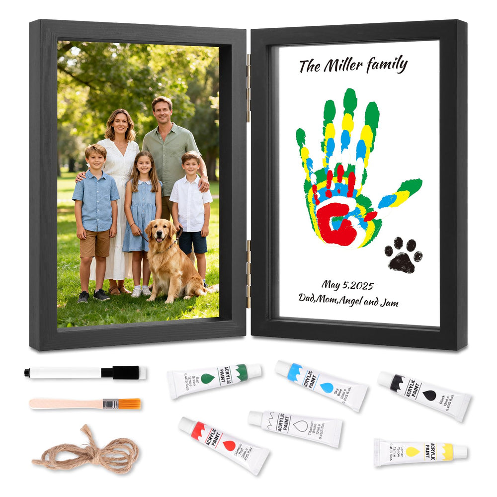 Nabance Family Handprint Kit frame-front view ready for wall display memory