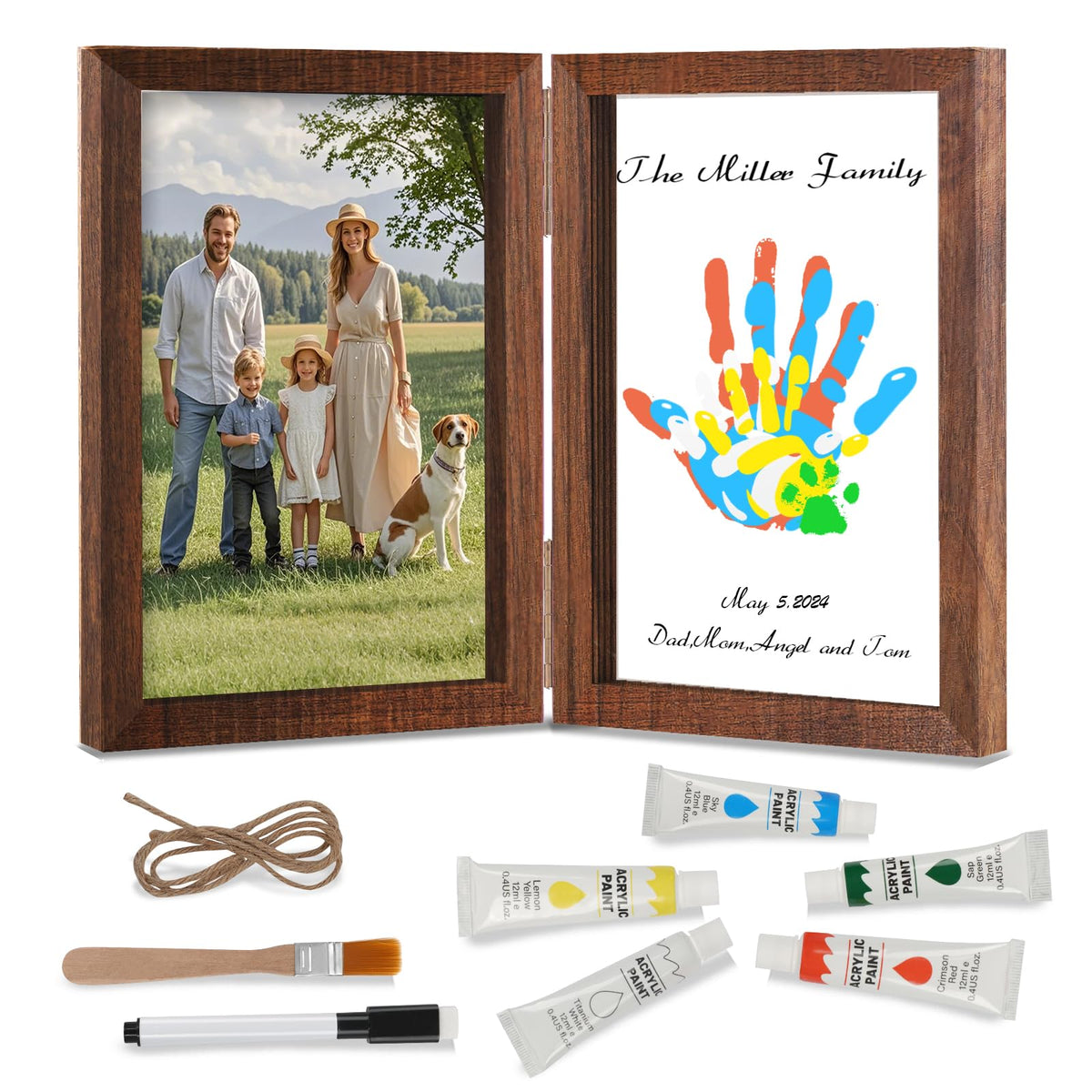 Nabance family-handprint-kit frame setup ready for keepsake memories