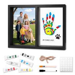 Nabance family handprint kit frame setup highlights a lasting family memory display.