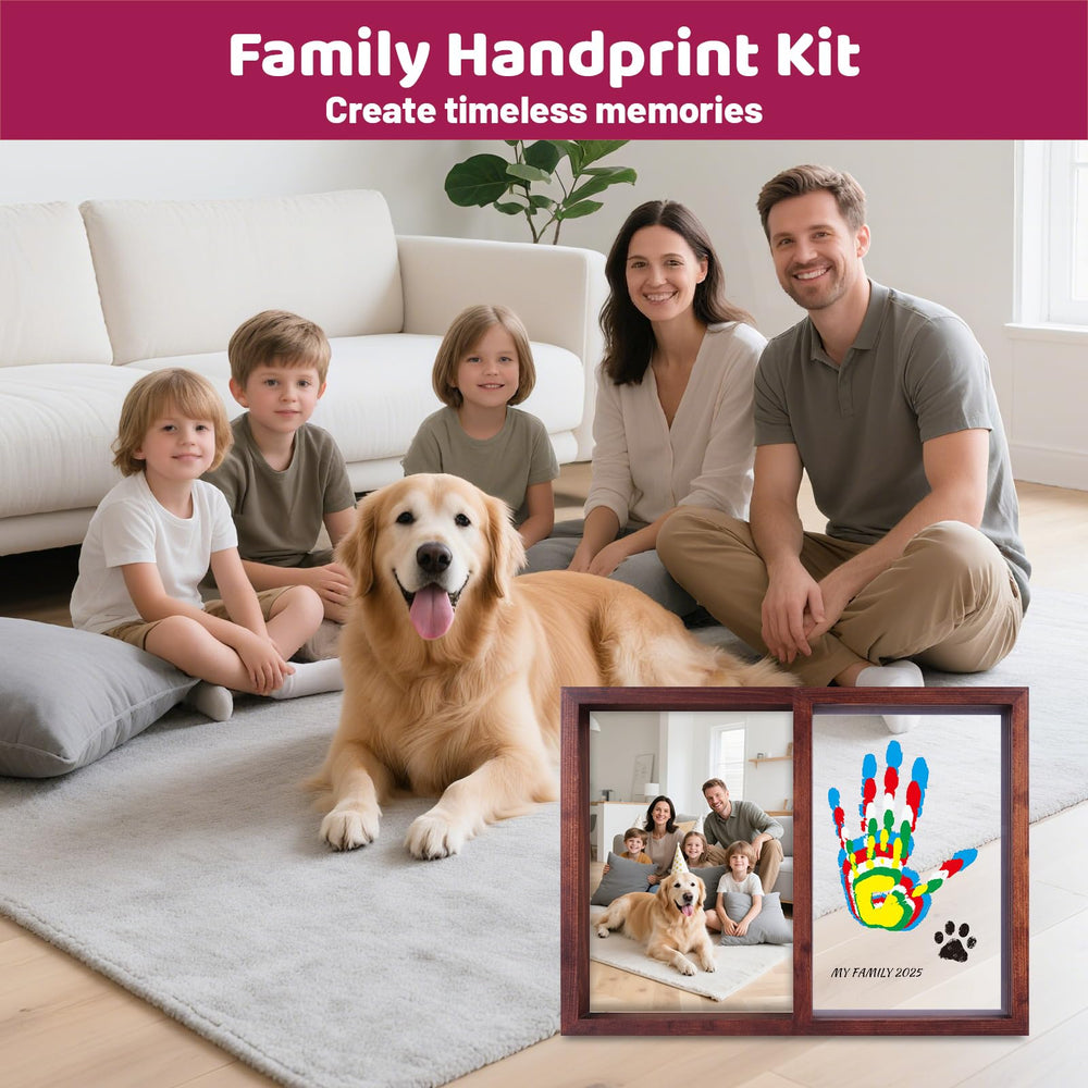 Nabance family handprints captured with smiles preserving warmth