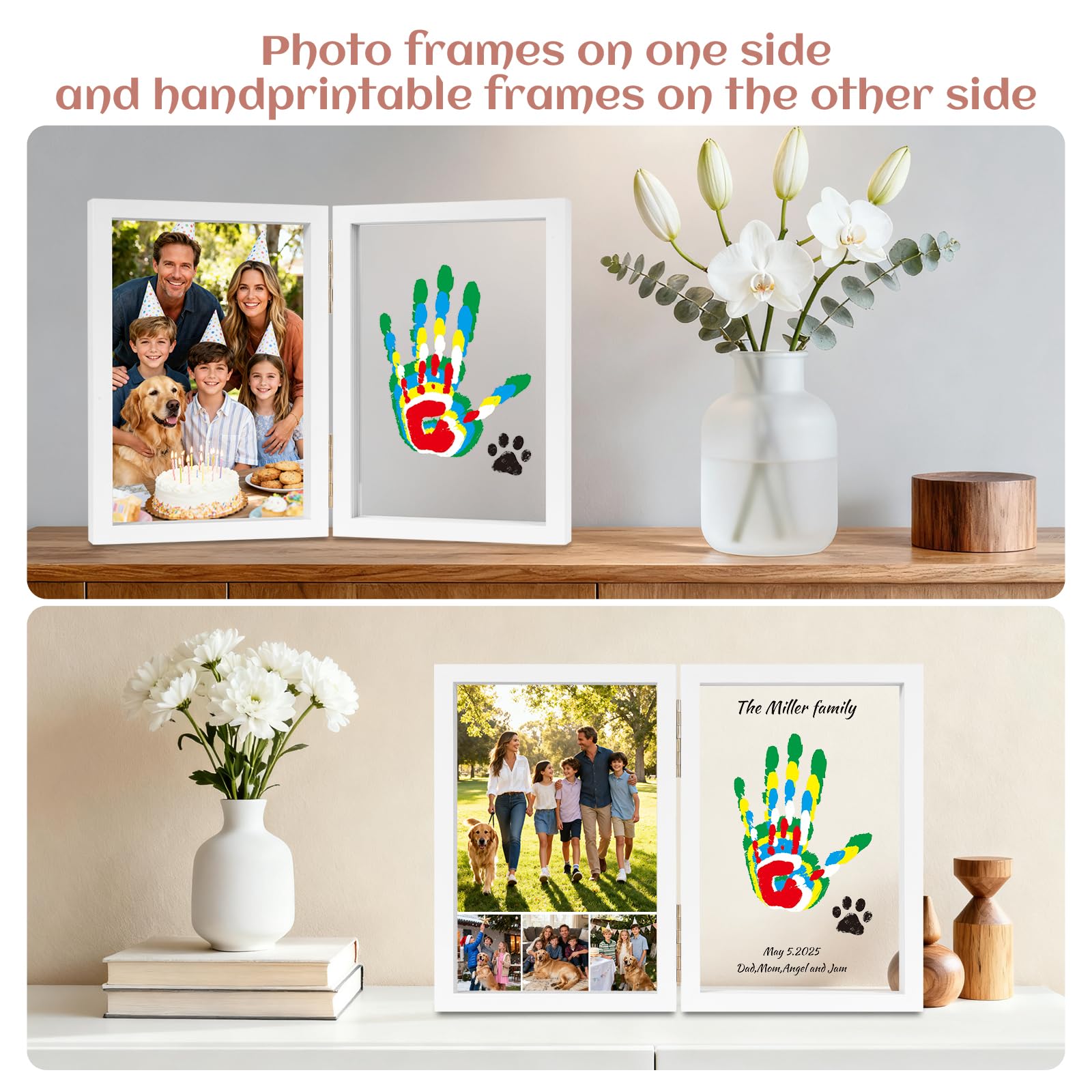Nabance handprint kit paint setup with brushes for easy, clean imprint sessions.