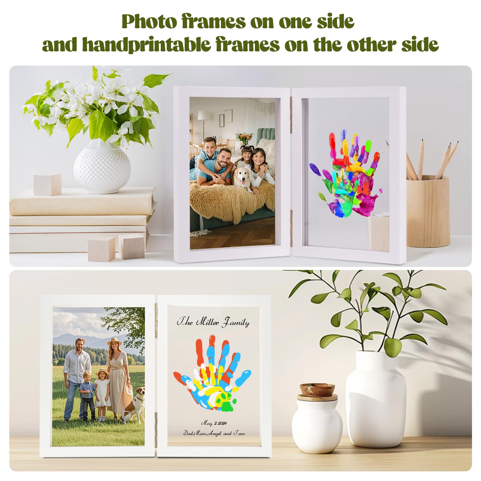 Nabance paint colors for handprints: red, yellow, blue, white, green, safe and washable.