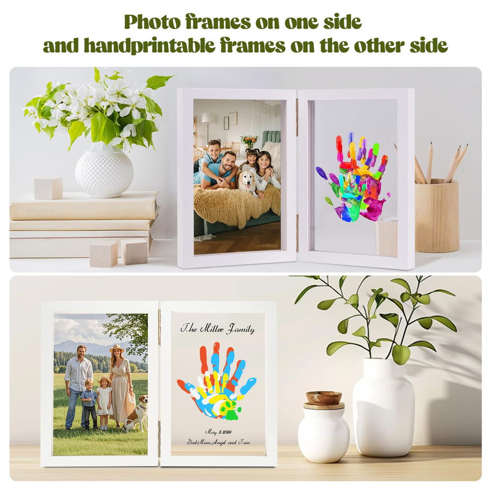 Nabance paint colors for handprints: red, yellow, blue, white, green, safe and washable.