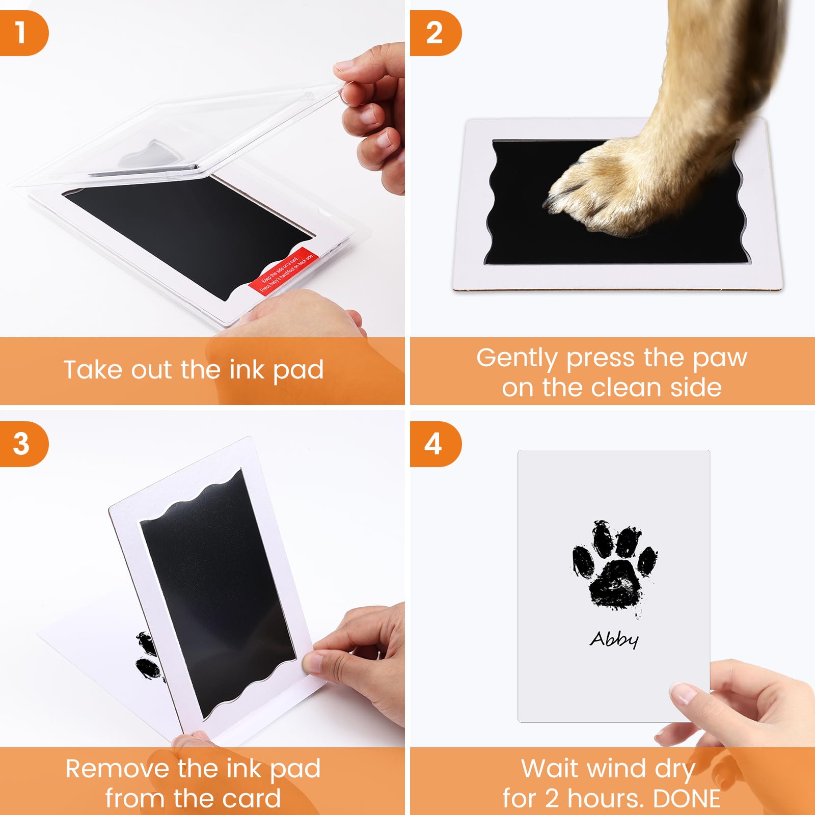 Nabance nose print stamp pad showing clean, safe nose prints.