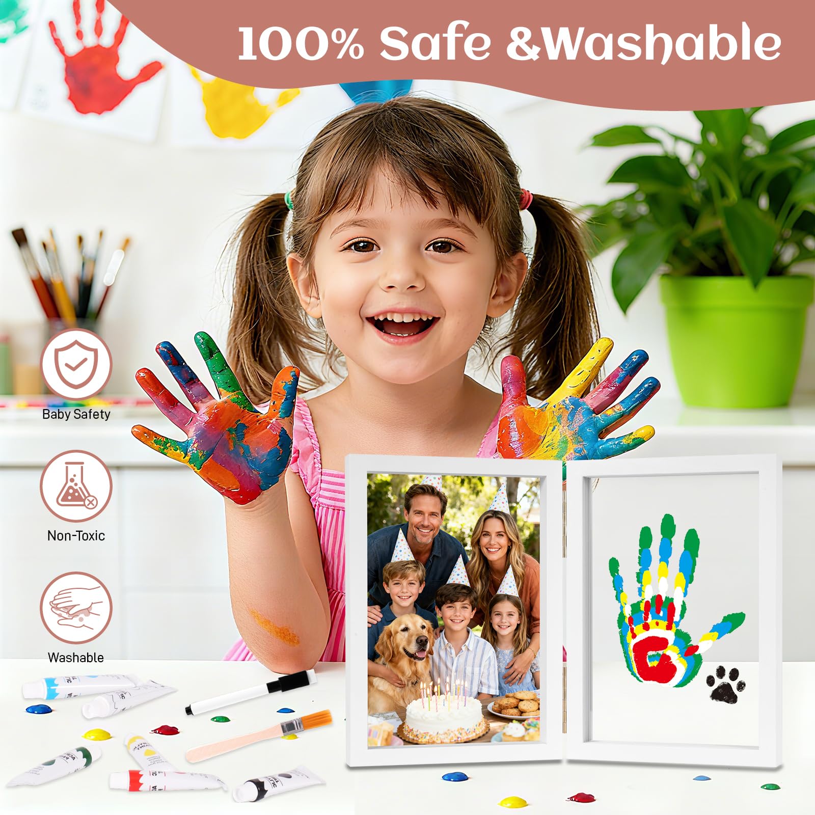 Nabance paw print option lets pets join family memories in a frame.