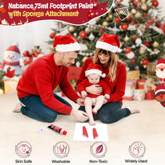Nabance red baby footprint ink tube for durable baby book memories