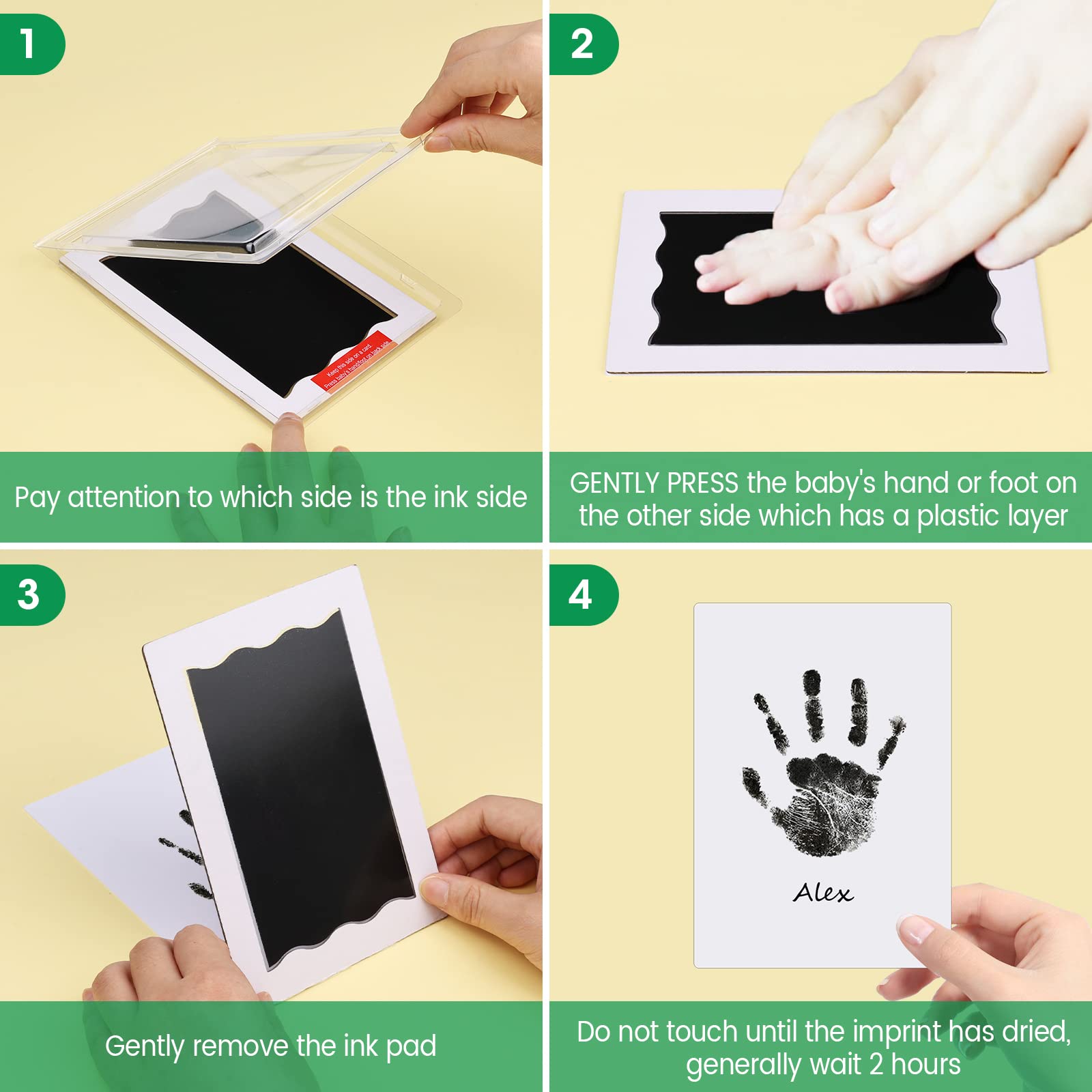 Nabance safe clean-touch ink pads close-up showing mess-free printing