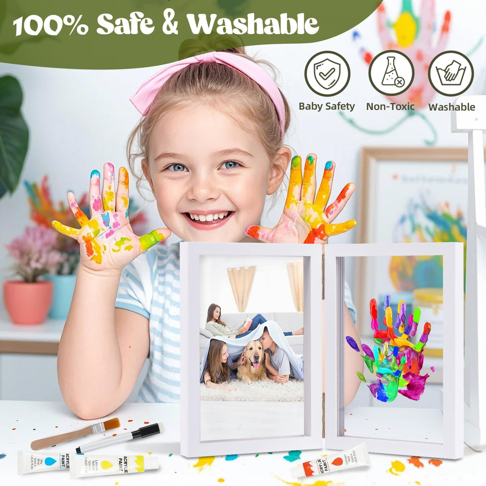 Nabance transparent sheets for protecting handprint art before drying.