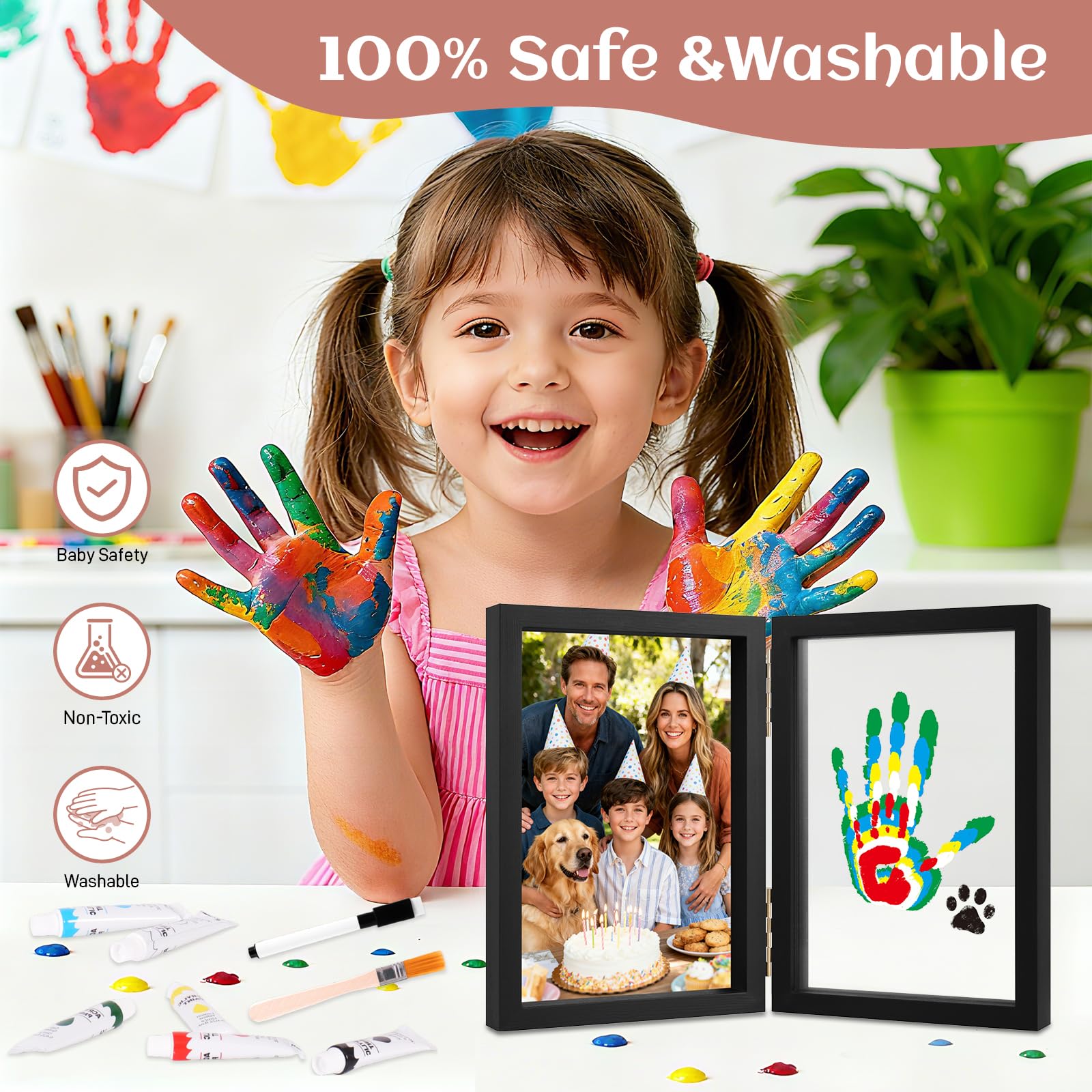 Nabance washable paints close-up highlighting easy cleanup