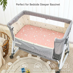 NacoMoco bassinet sheets fit 33x20 bedside sleepers for a snug surface