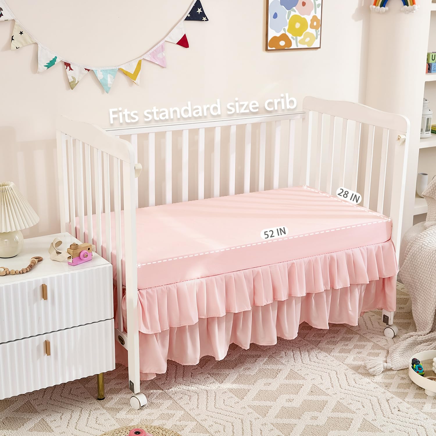 NacoMoco pleated comforter detail adding elegant texture to nursery