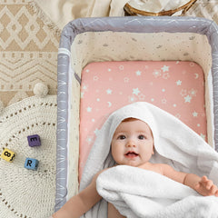 NacoMoco soft bassinet sheets fabric closeup showing breathable silky texture for baby comfort