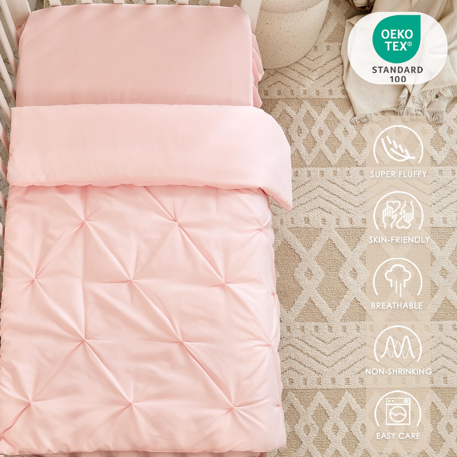 NacoMoco soft microfiber fabric close-up illustrating silky texture and easy care