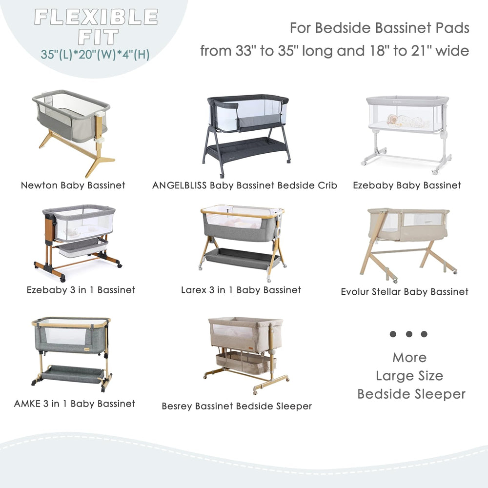 NacoMoco bassinet sheet woodland-pattern 35x20 complements neutral decor and soft textiles.