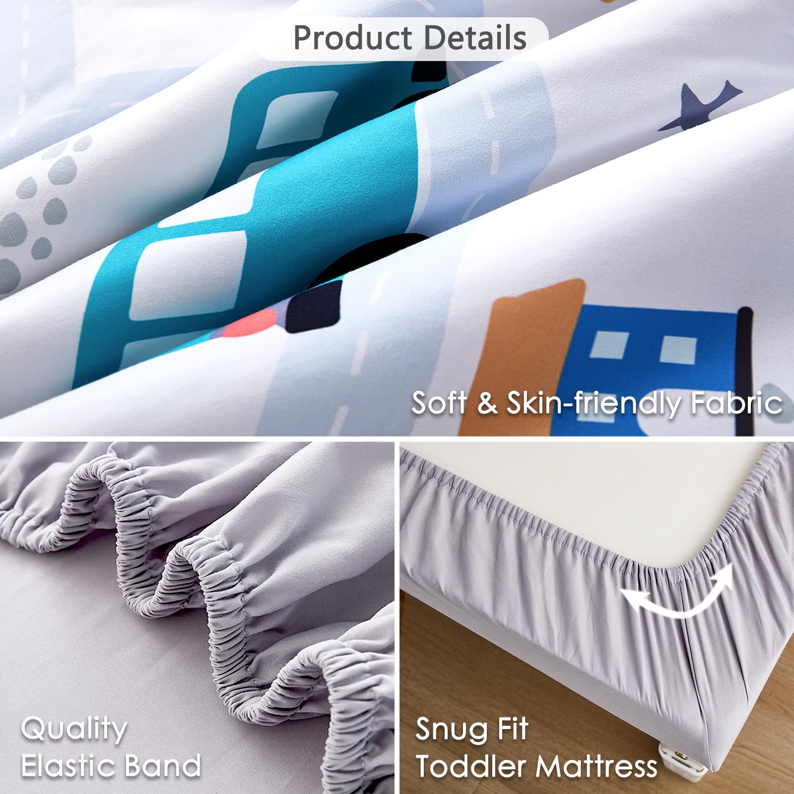 NacoMoco fitted sheet 52x28x8 fits snugly and resists slipping.