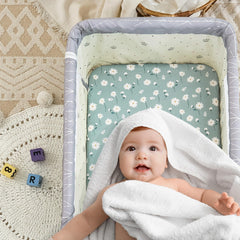 NacoMoco flower-pattern bassinet sheet adds cute style and cozy sleep space