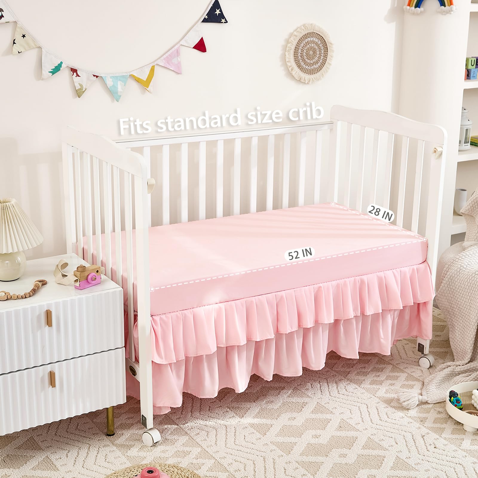 NacoMoco soft-microfiber-crib-bedding-closeup highlights ultra-soft breathable fabric.
