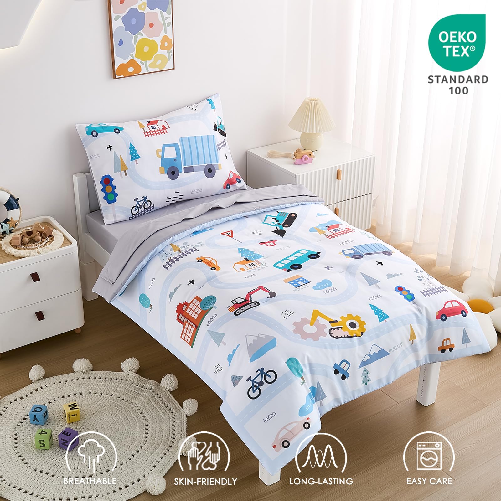 NacoMoco microfiber bedding closeup showing soft breathable fabric.