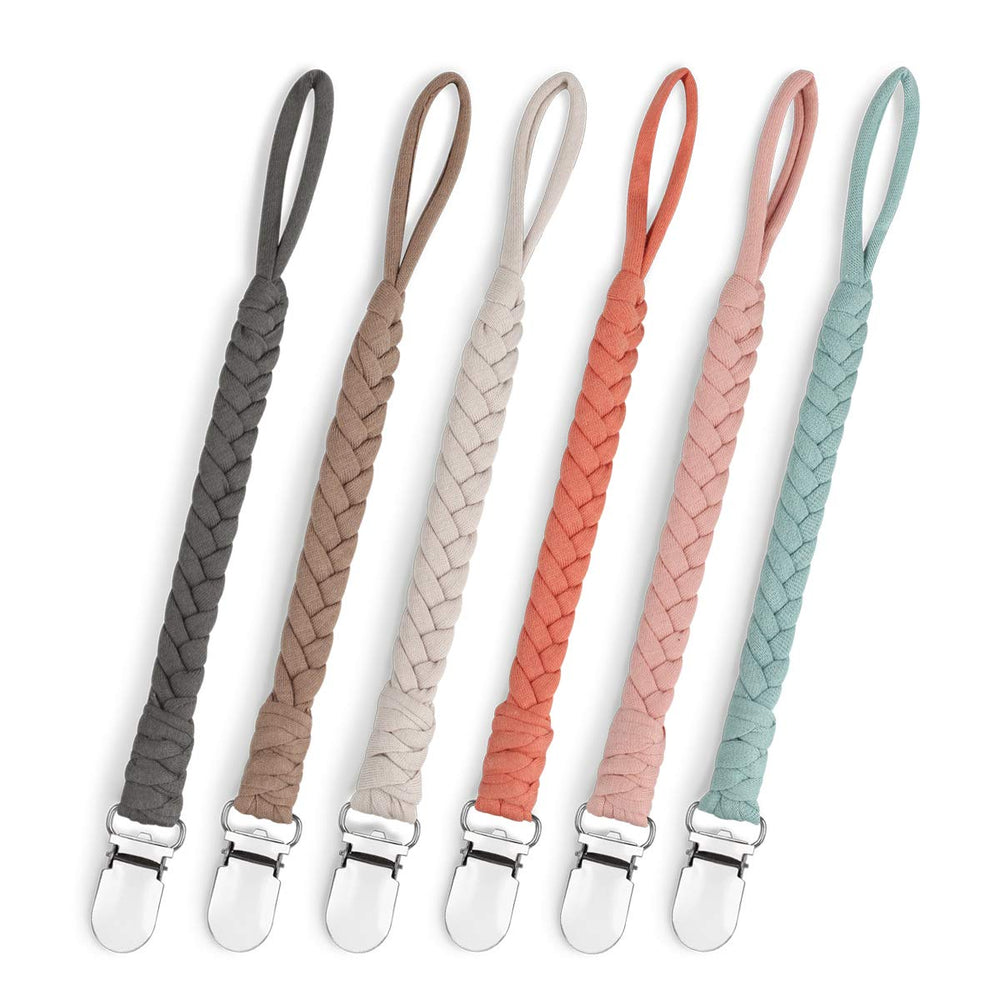 NacyLocalsugee pacifier clip green braided cotton keeps pacifier clean and handy