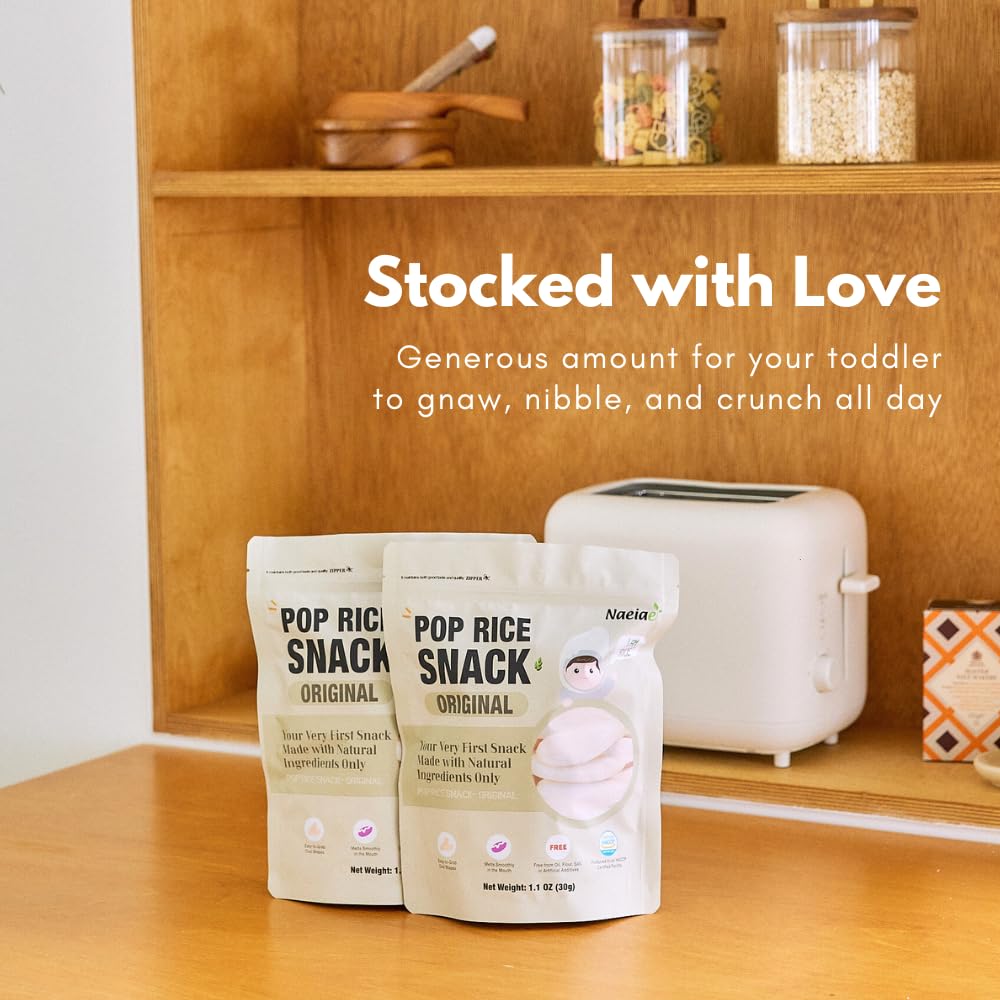 NAEIAE Pop Organic Snack rice puffs made in Korea—premium quality you can taste.