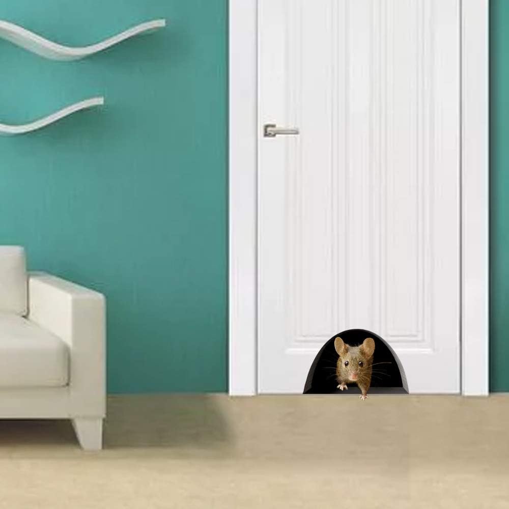 NaFurAhi 3D mouse hole wall sticker features ten different mice for variety.