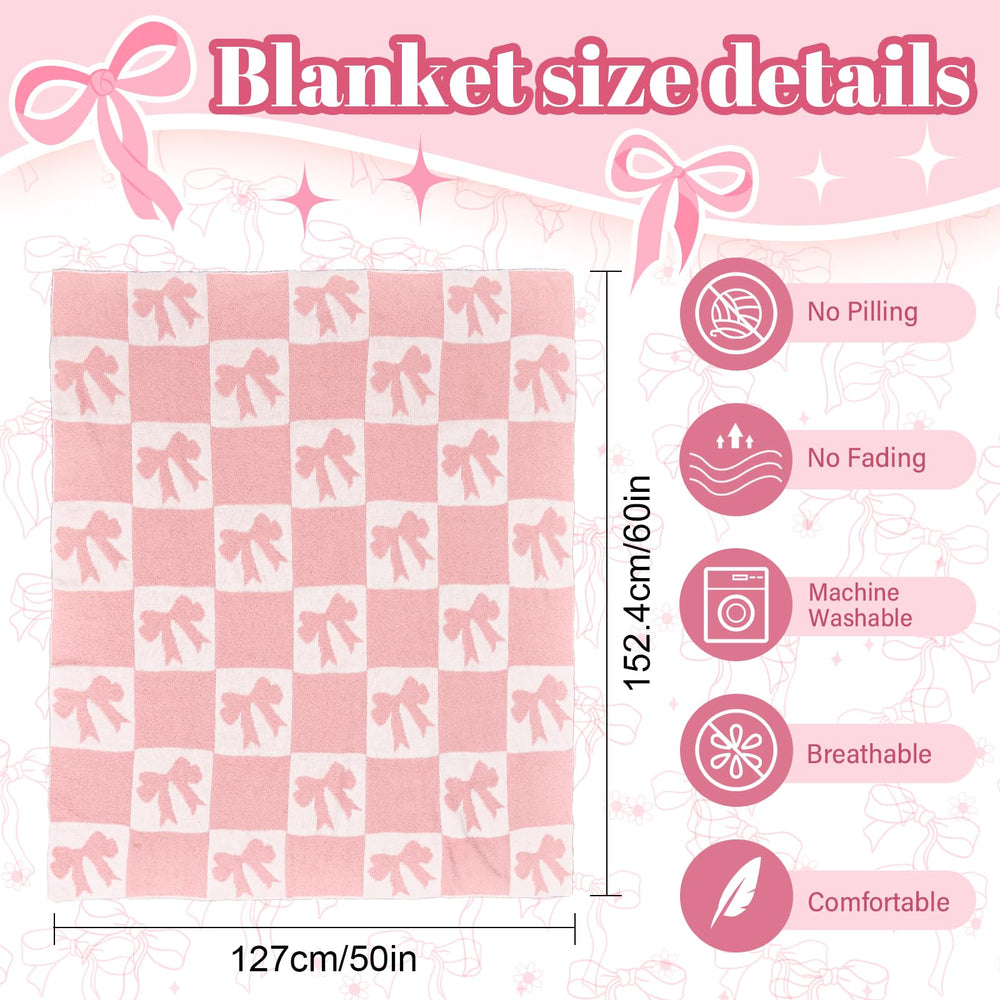 Nahjiiem pink bow checkered pattern—reversible design offers two looks.