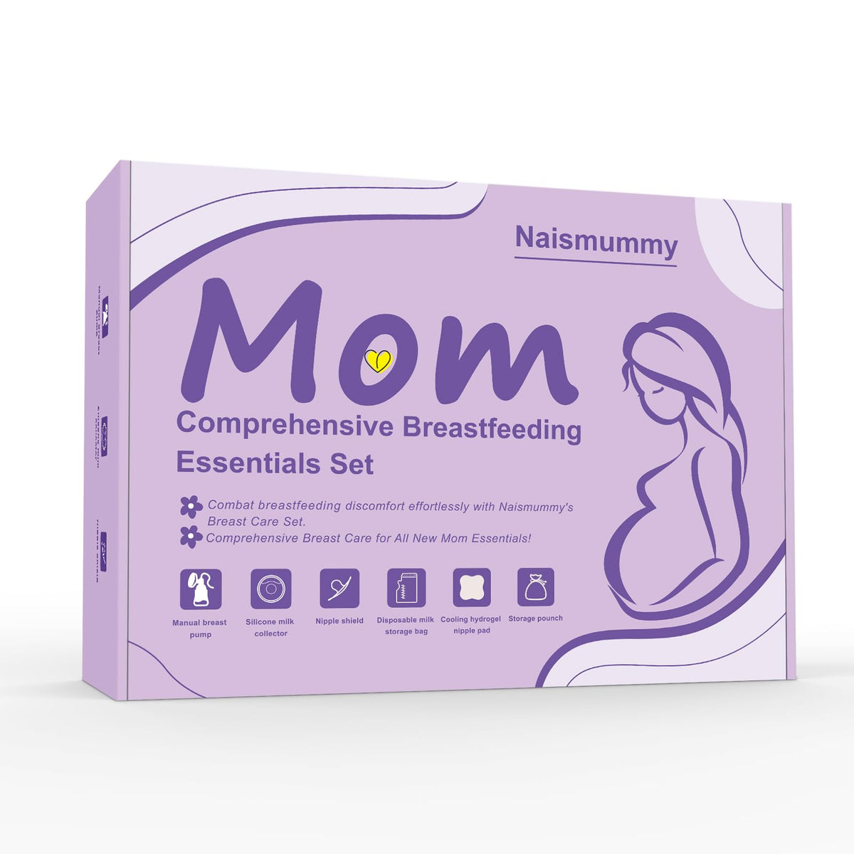 NAISMUMMY breastfeeding essentials kit manual pump for comfortable on-the-go expressing