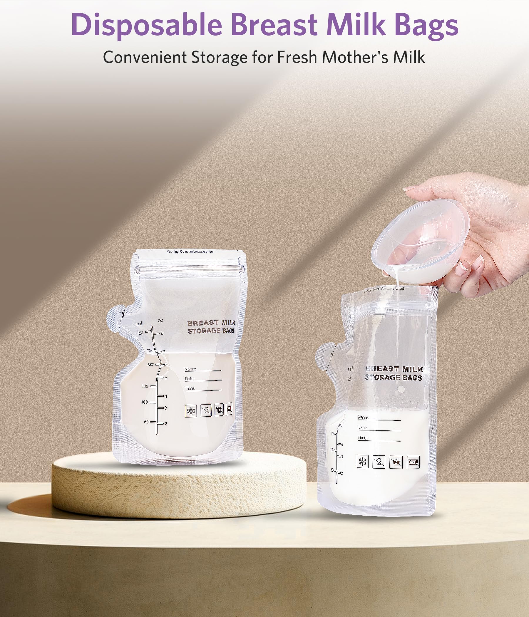 NAISMUMMY breastfeeding essentials kit storage bags with leak-proof seals for fresh milk