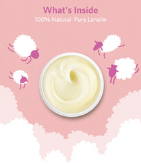 NAISMUMMY Lanolin Nipple Cream application swatch demonstrates rich, hydrating texture.