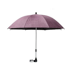Nakazawa clip-on umbrella pink stroller provides sun protection for outdoor outings.