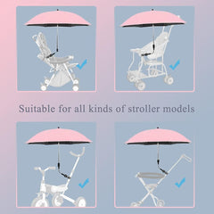 Nakazawa stroller umbrella angle-adjustment allows flexible sun shading on the move.