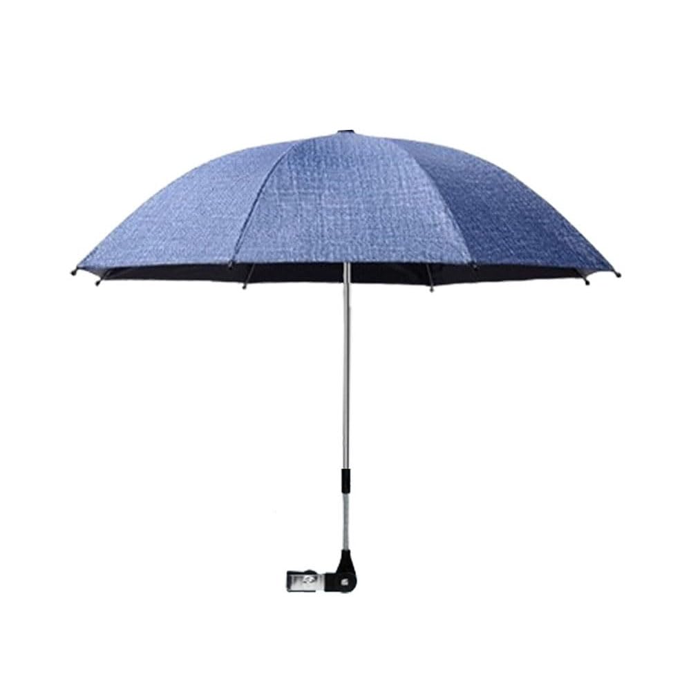 Nakazawa stroller umbrella clip-on provides quick shade during sunny outings.