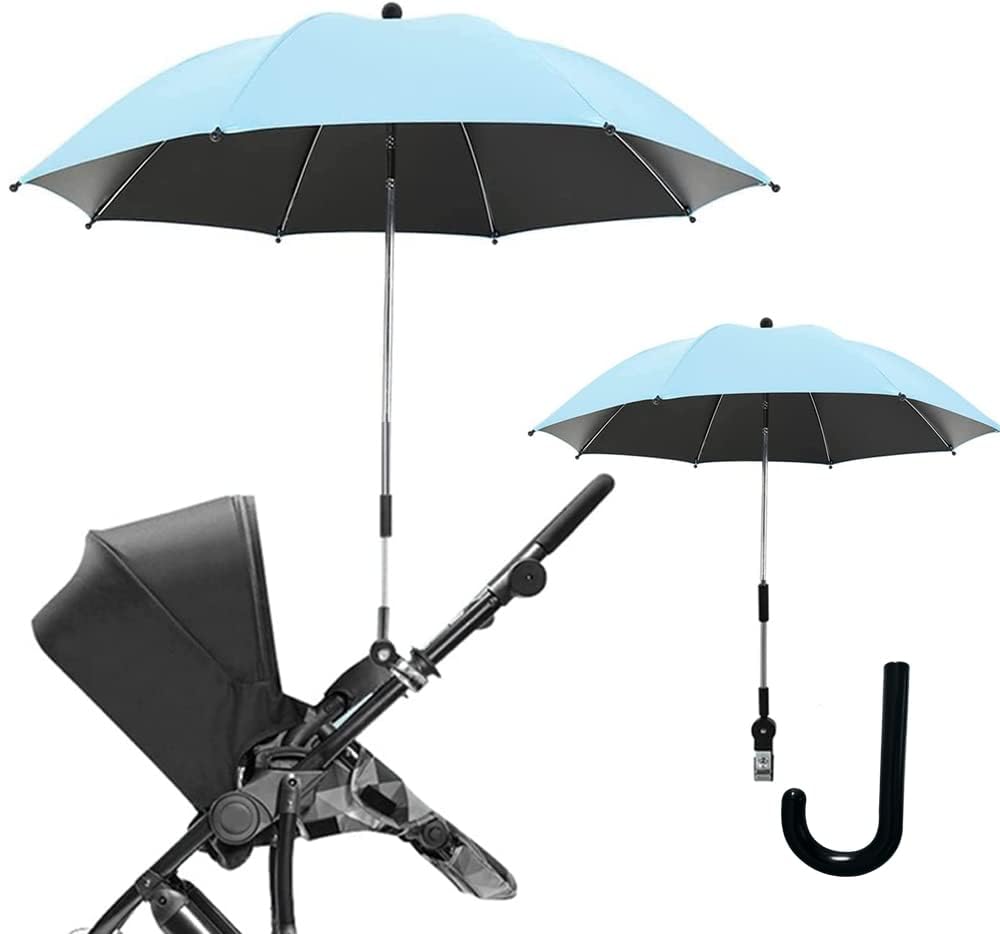 Nakazawa stroller umbrella clip secures shade on the go