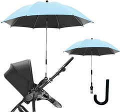 Nakazawa stroller umbrella clip secures shade on the go