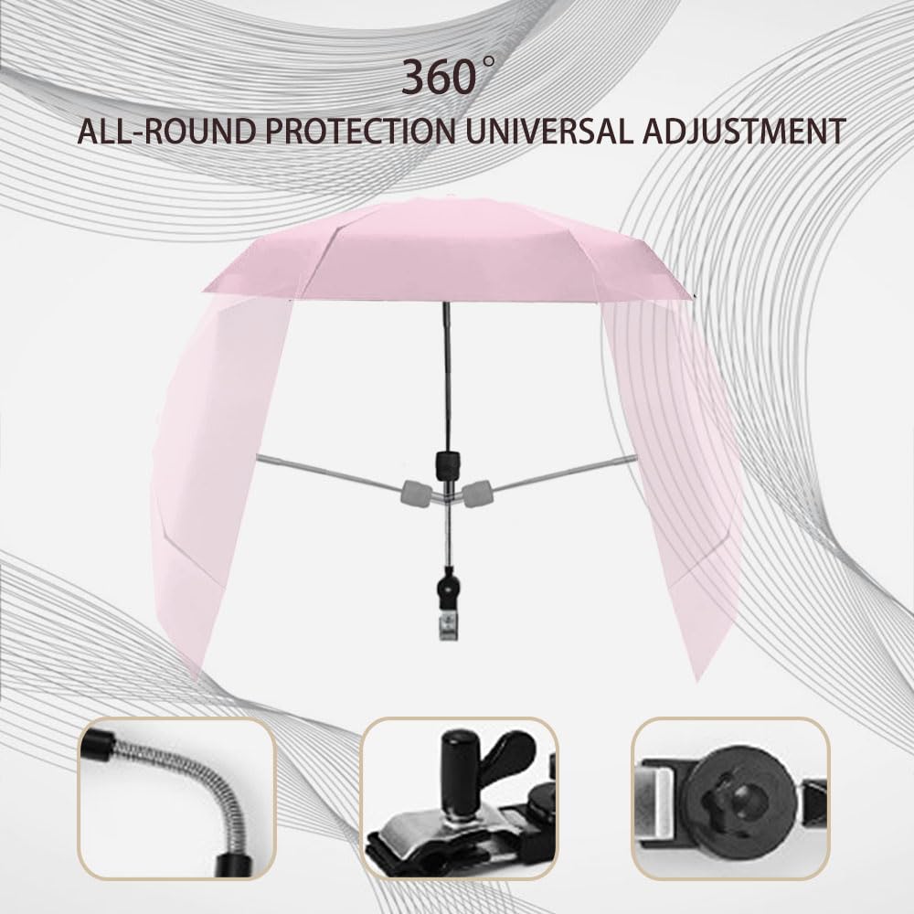 Nakazawa pink stroller umbrella clip-on attachment for quick setup