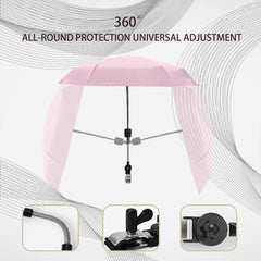 Nakazawa pink stroller umbrella clip-on attachment for quick setup