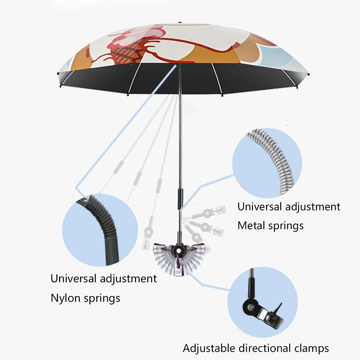 Nakazawa umbrella sstroller-vinyl-shade-coating keeps the child cooler while blocking sun.