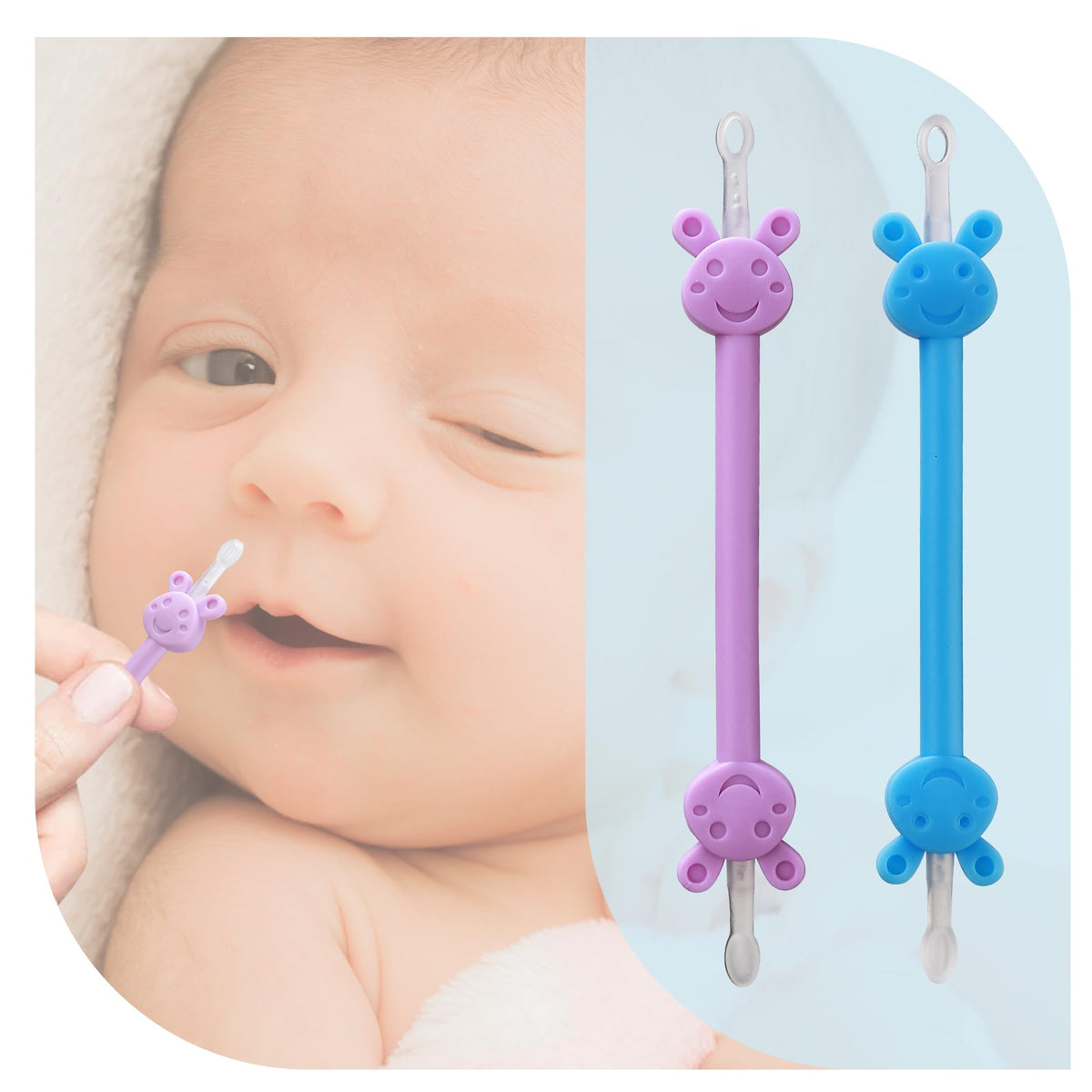 NAKTOW baby nose ear cleaner dual-ended design for gentle cleaning