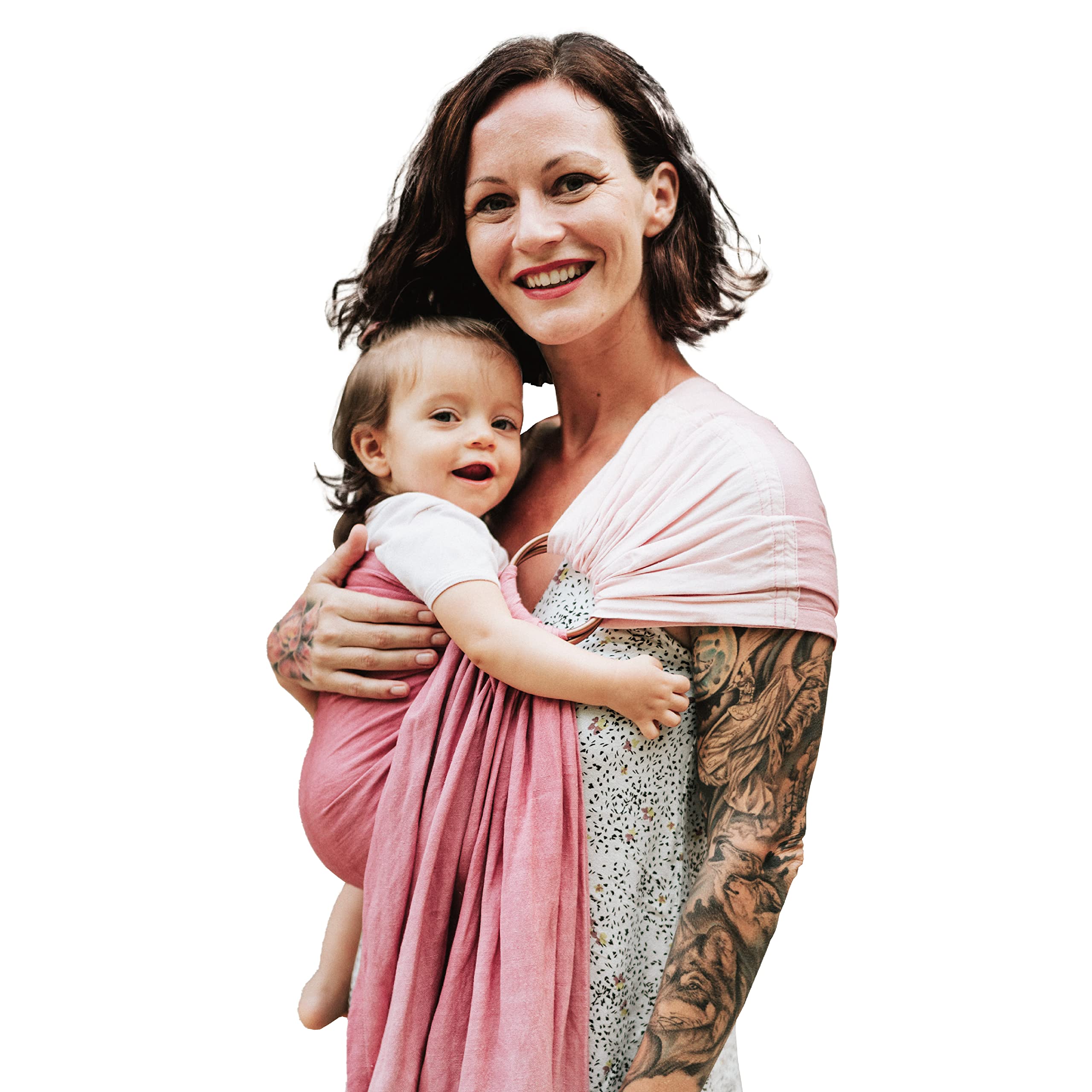 Nalakai luxury ring sling fabric close-up showing soft linen blend for baby's comfort.