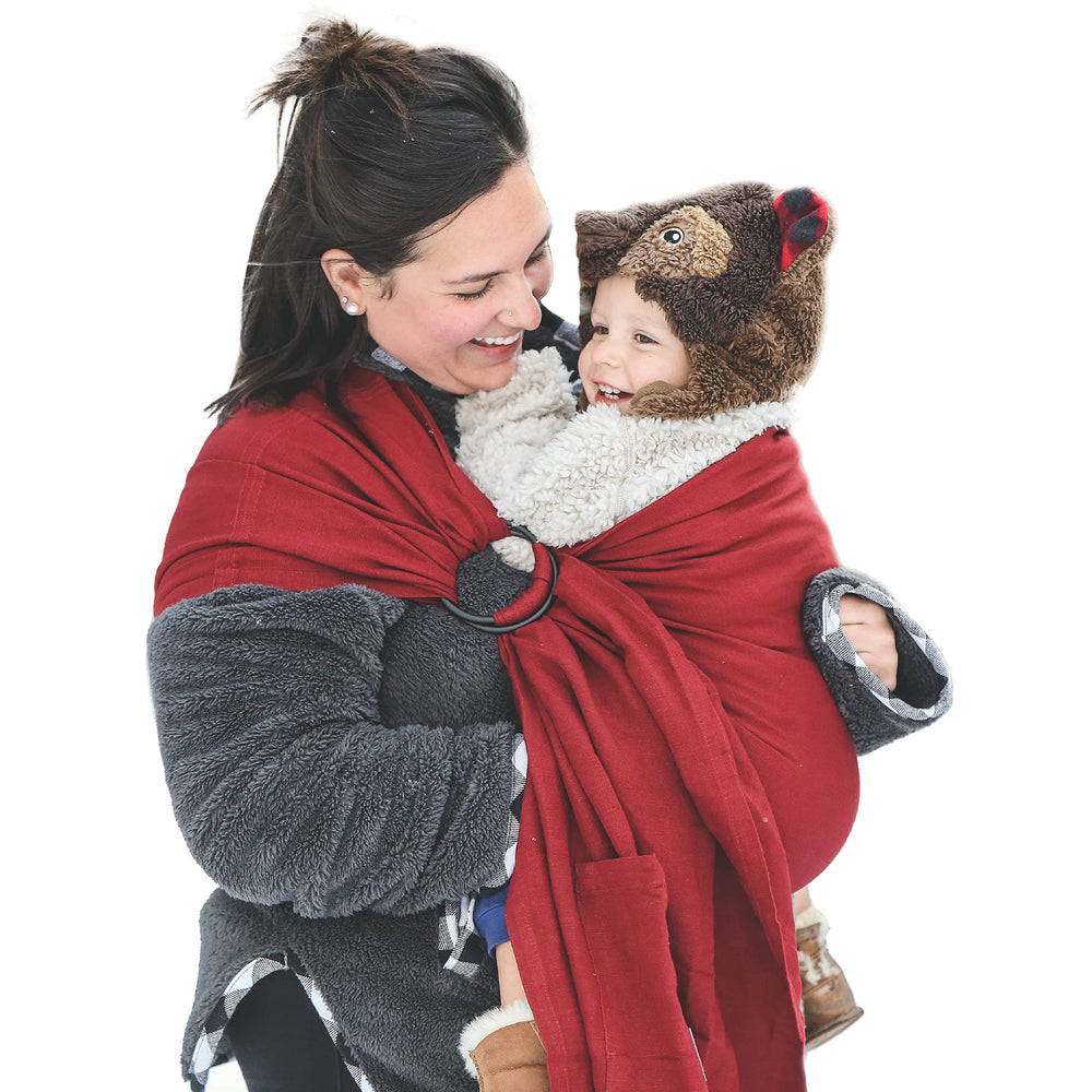 Nalakai Luxury Ring Sling fabric closeup highlighting breathable linen blend for baby comfort