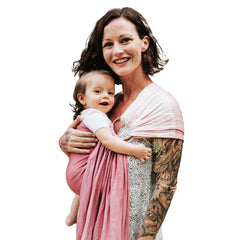 Nalakai luxury ring sling fabric close-up showing soft linen blend for baby's comfort.