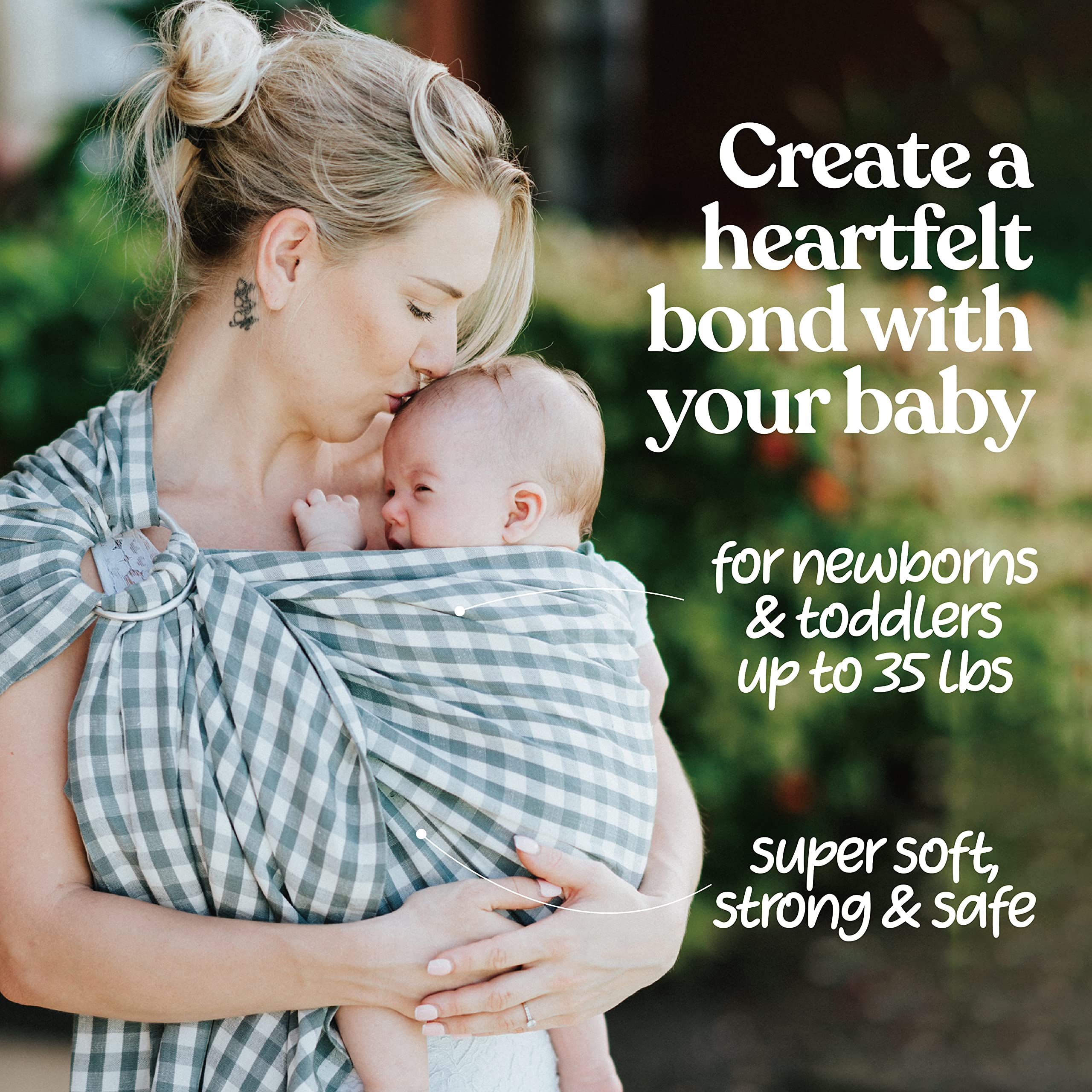 Nalakai ring sling fabric texture in use highlighting breathable comfort for baby