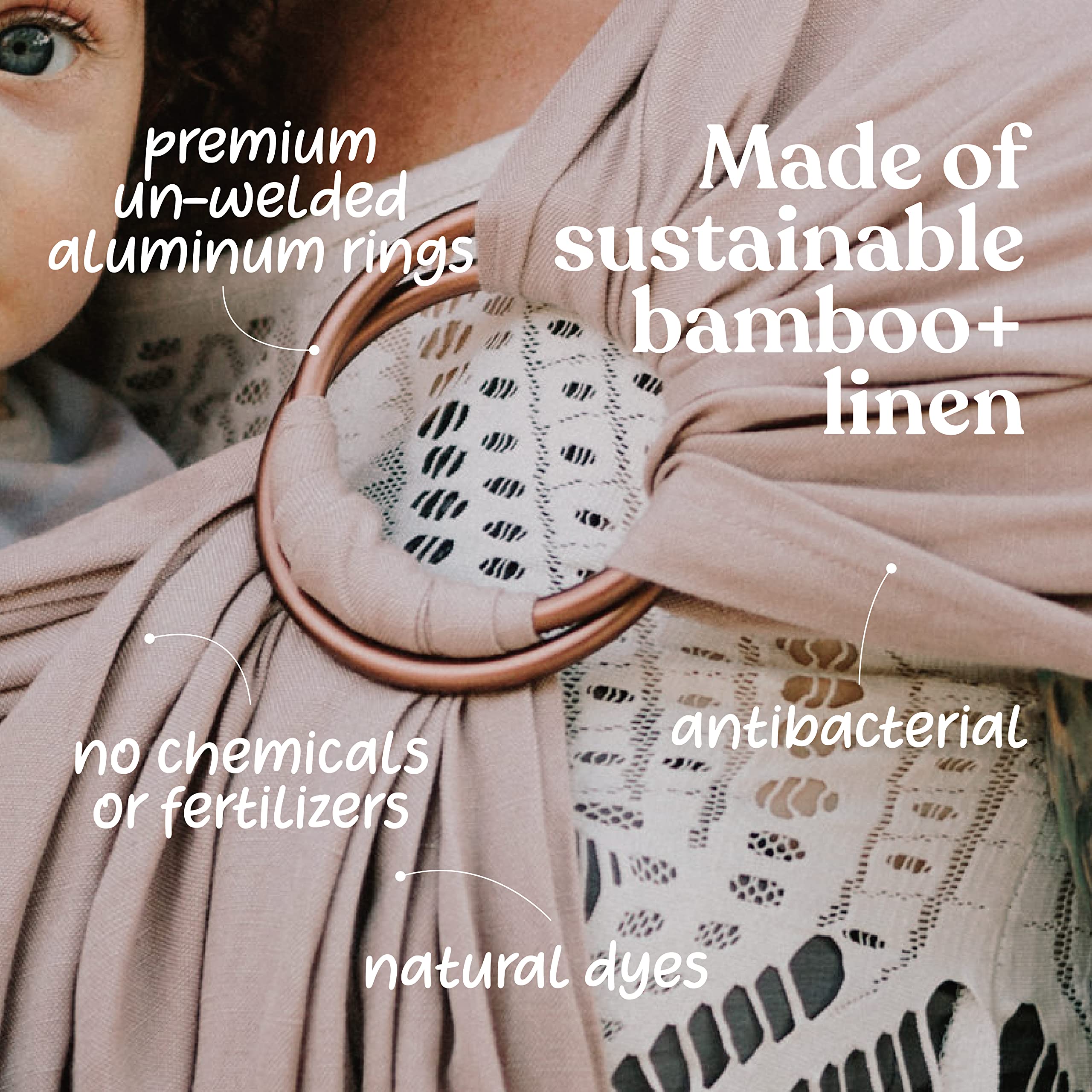 Nalakai Luxury Ring Sling longer length enables versatile, comfortable carry