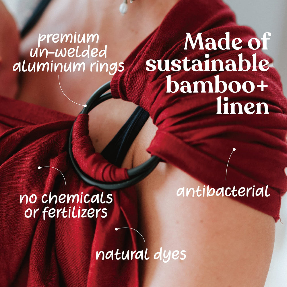 Nalakai Luxury Ring Sling close-up stitching demonstrates durability and long-lasting construction