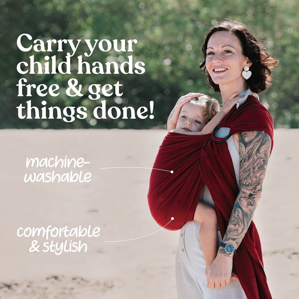 Nalakai Luxury Ring Sling tail used as nursing cover demonstrates discreet feeds on the go
