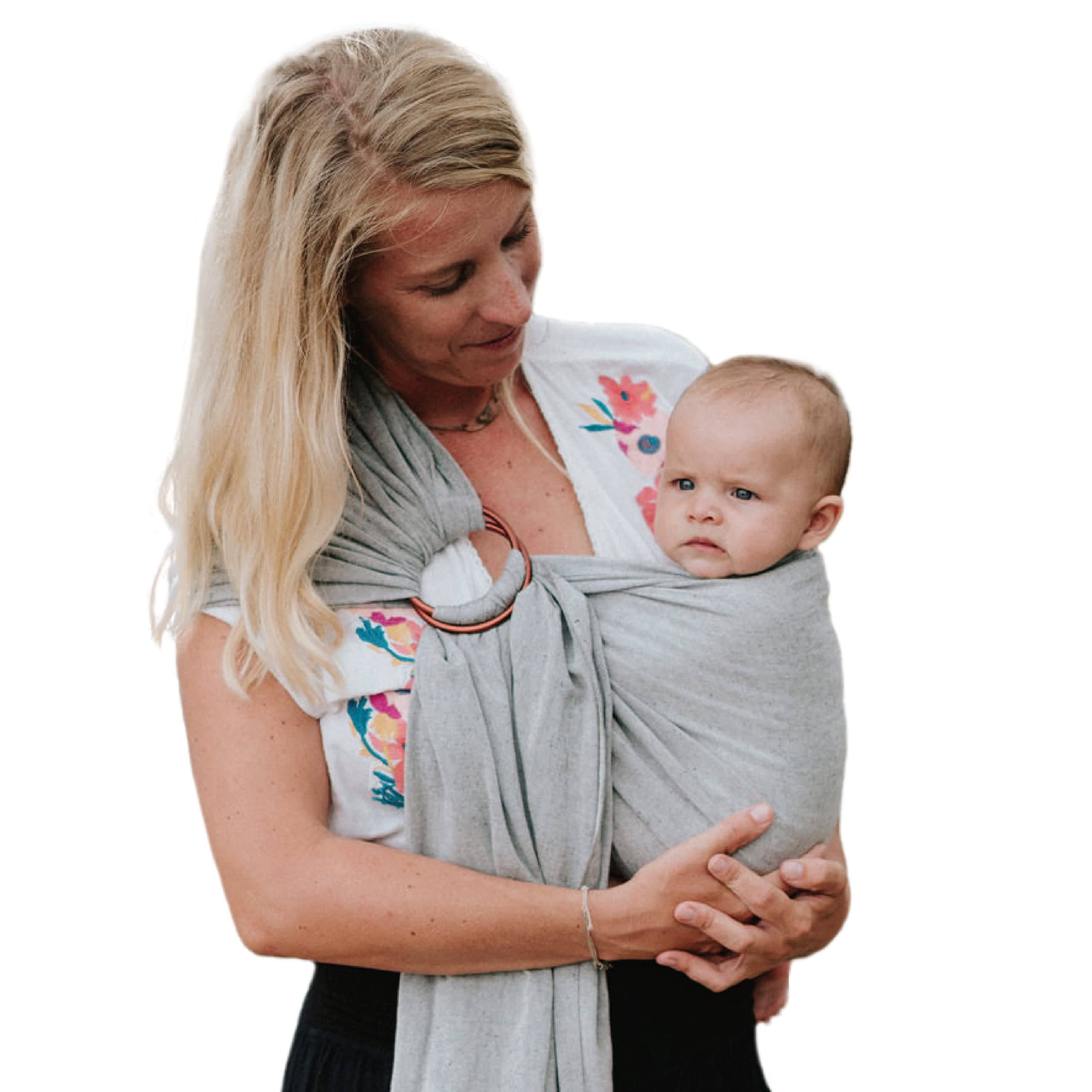 Nalakai ring sling baby close embrace — secure bonding during hands-free holding.