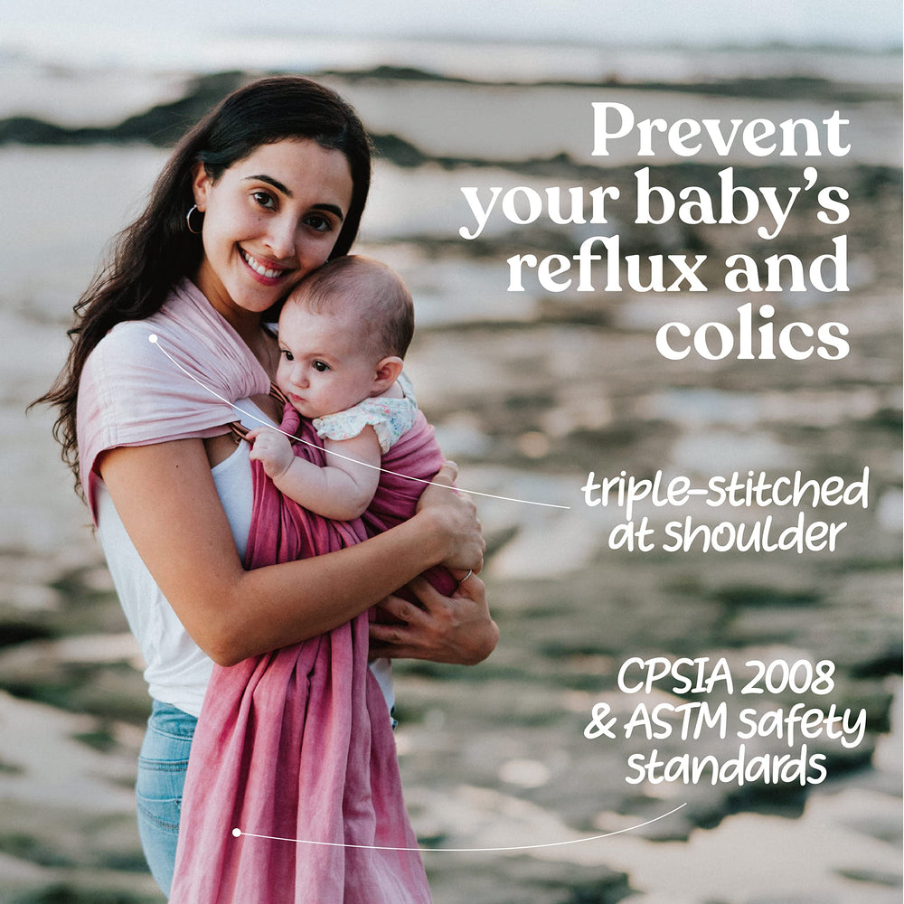 Nalakai ring sling front carry supports proper hip alignment and tummy comfort.