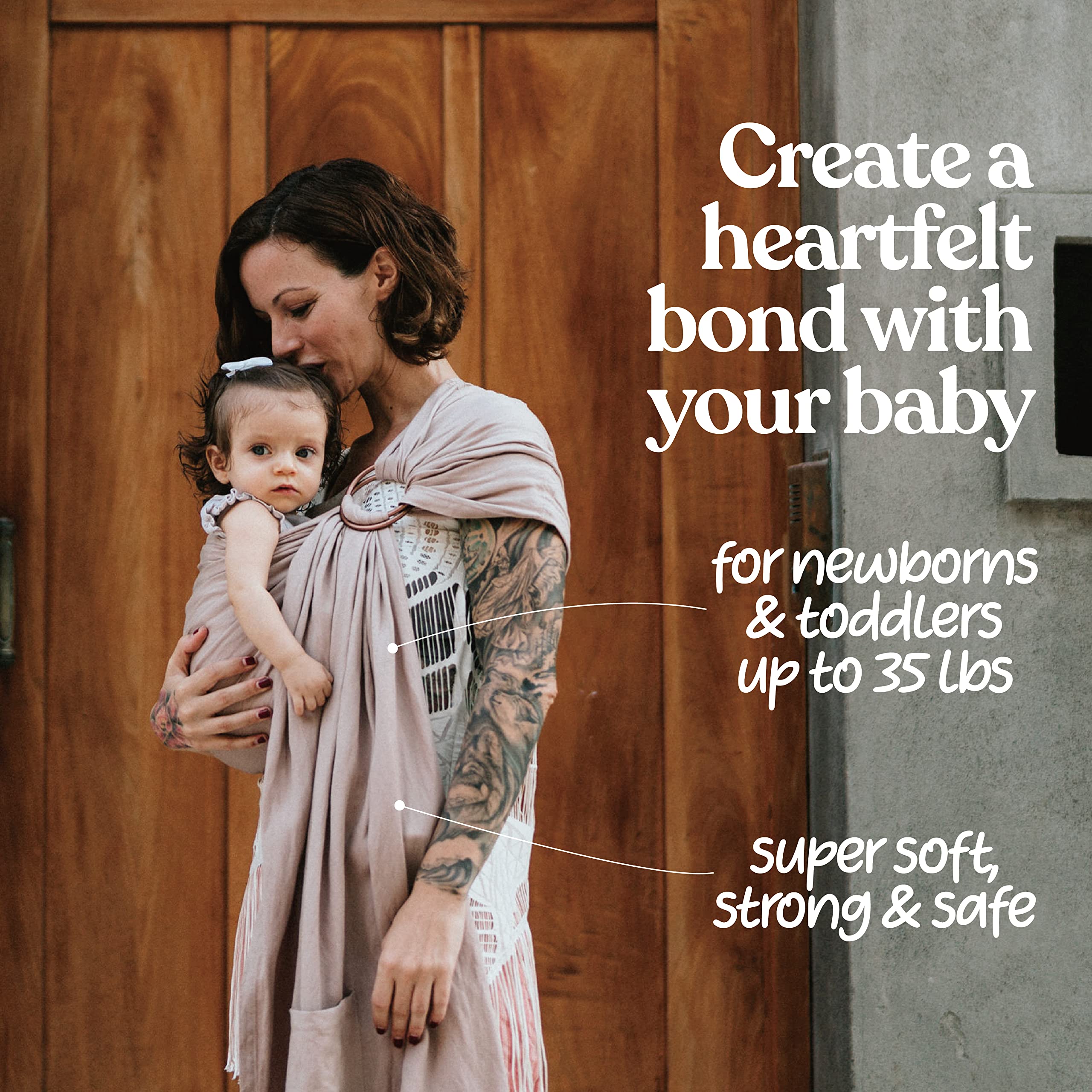 Nalakai ring sling heirloom fabric close-up highlights durable, skin-friendly weave