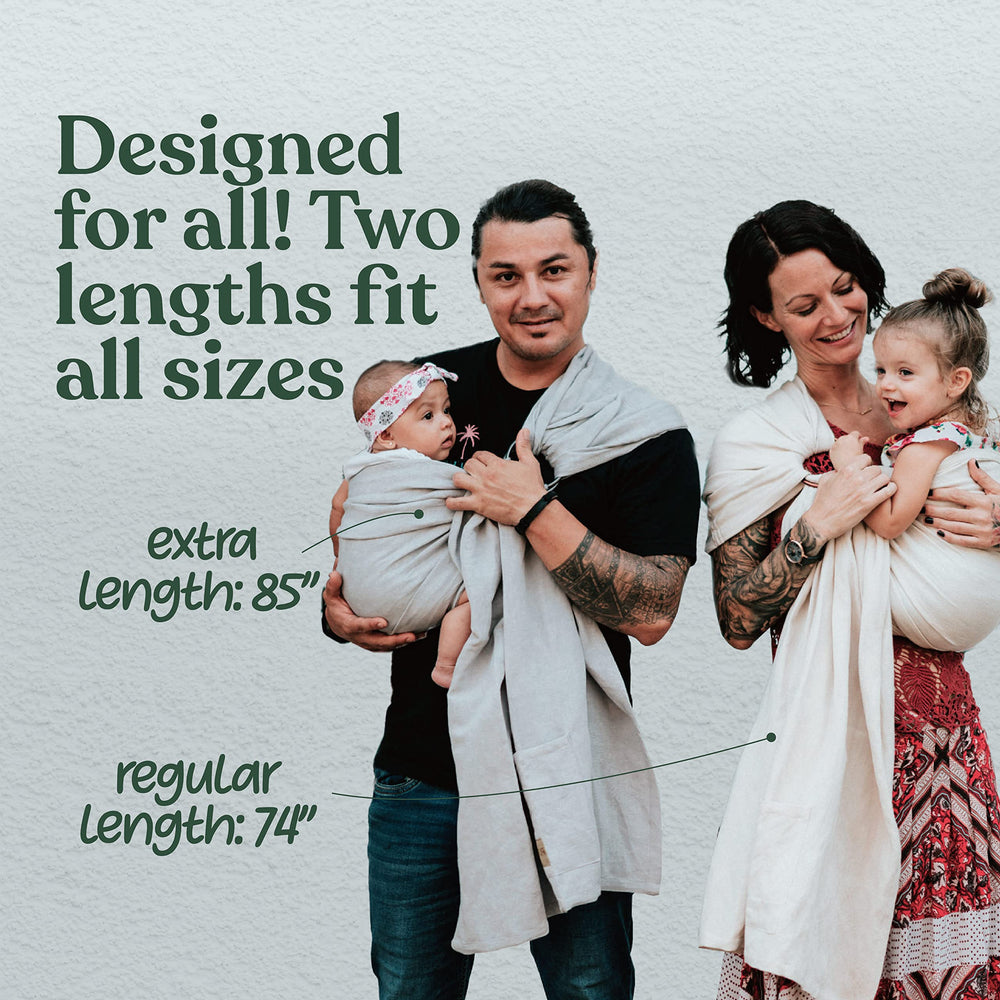 Nalakai ring sling model wearing the carrier for everyday carry