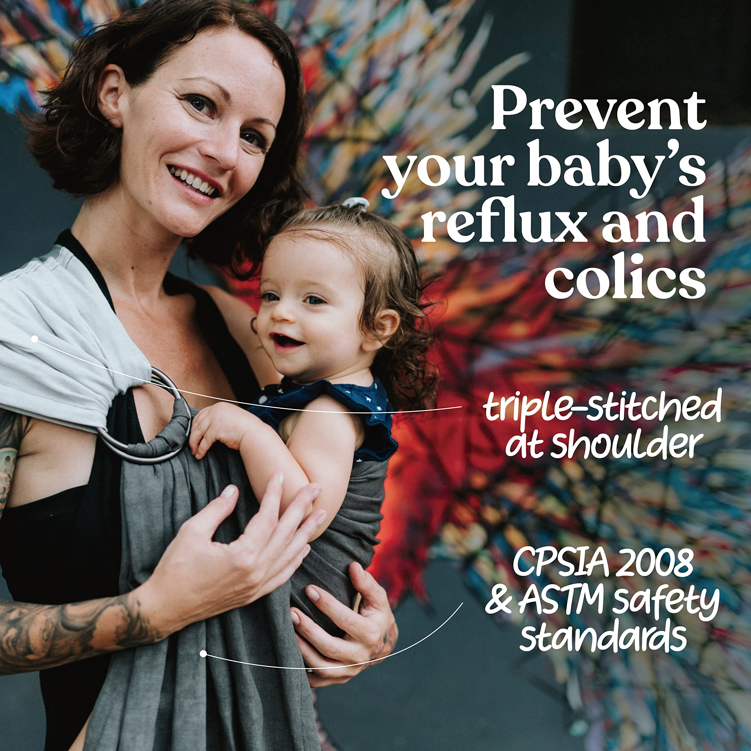 Nalakai Ring Sling nursing cover tail fabric enables private feeding.